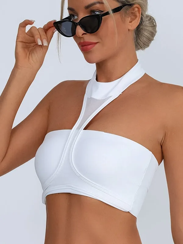 ZASUWA Female Sexy Mesh Backless Quick Dry Sports Bras