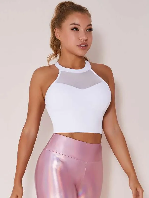 ??ZASUWA Female Sexy Stylish Laser Mesh Vests Sportswear