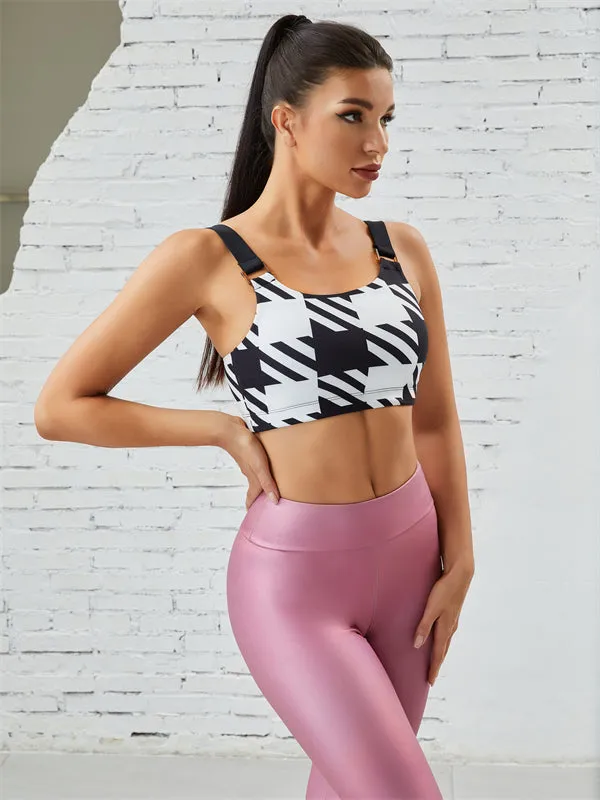 ZASUWA Female Sexy Stylish PU High Waist Print Sportswear