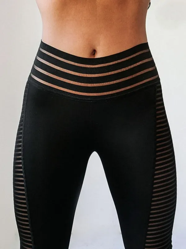 ZASUWA Female Sheer Mesh Scrunch Bum Quick-dry Leggings