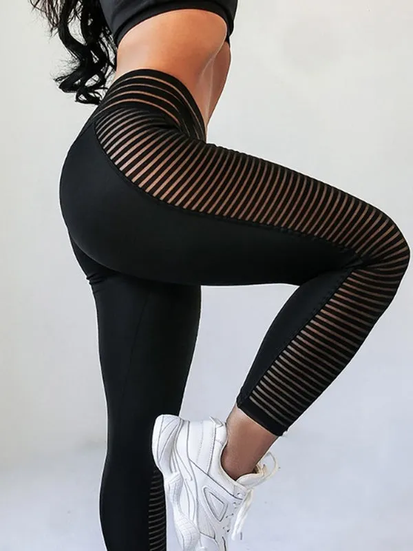 ZASUWA Female Sheer Mesh Scrunch Bum Quick-dry Leggings