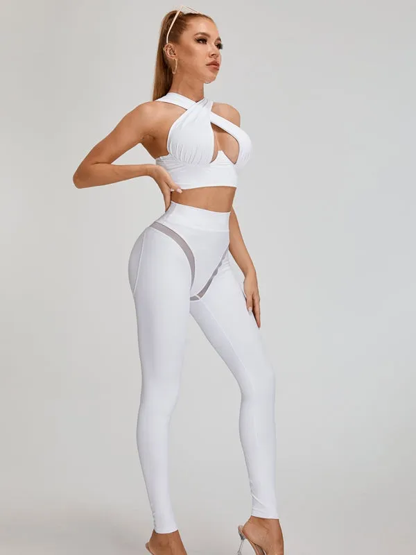 ZASUWA Female Super Sexy Unique Mesh Hip-lift Cross Tracksuit