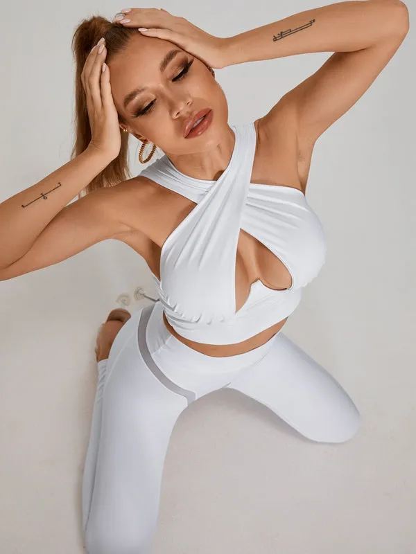 ZASUWA Female Super Sexy Unique Mesh Hip-lift Cross Tracksuit