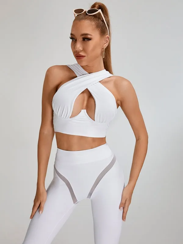 ZASUWA Female Super Sexy Unique Mesh Hip-lift Cross Tracksuit
