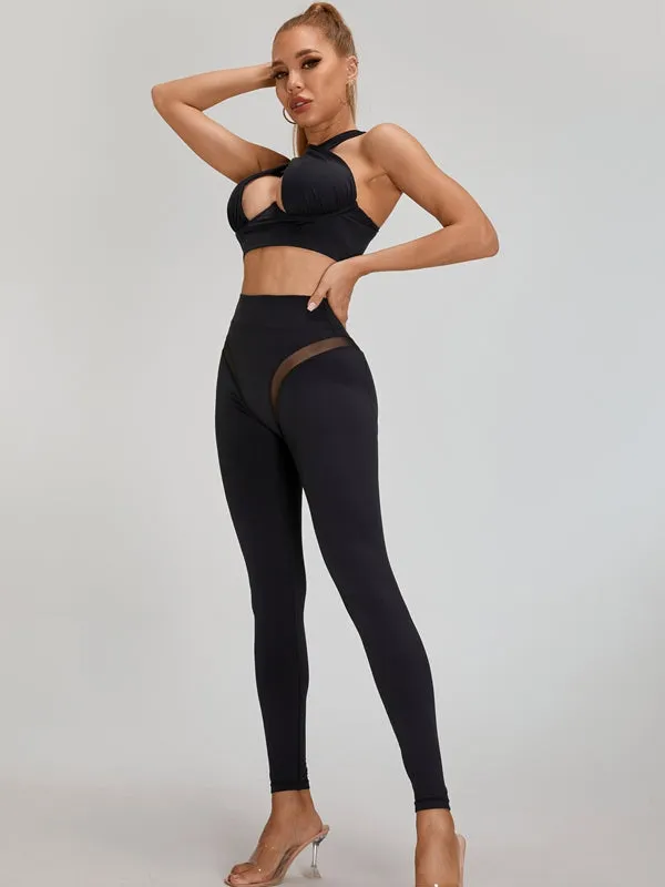 ZASUWA Female Super Sexy Unique Mesh Hip-lift Cross Tracksuit
