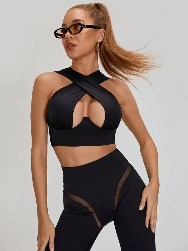 ZASUWA Female Super Sexy Unique Mesh Hip-lift Cross Tracksuit