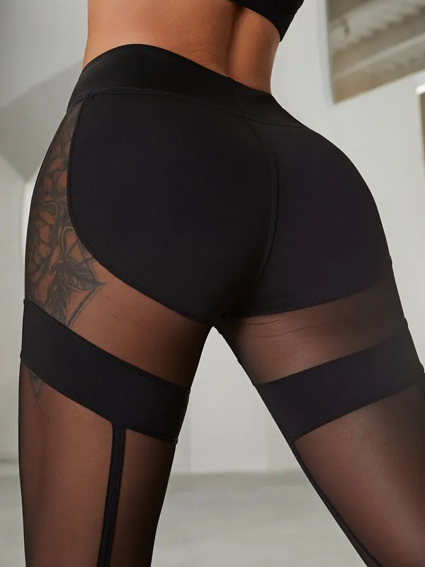 ?ZASUWA Female Super Sexy Unique Mesh Hip-lift Leggings