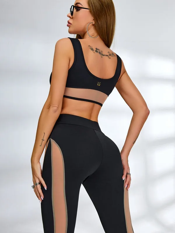 ZASUWA Female Super Sexy Unique Sheer Mesh Sports Bras