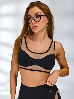 ZASUWA Female Super Sexy Unique Sheer Mesh Sports Bras