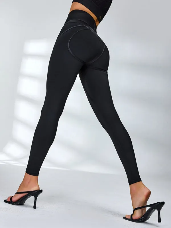 ??ZASUWA Female Ultra Sexy Fly Eye Push-up PU Fishnet Tracksuit