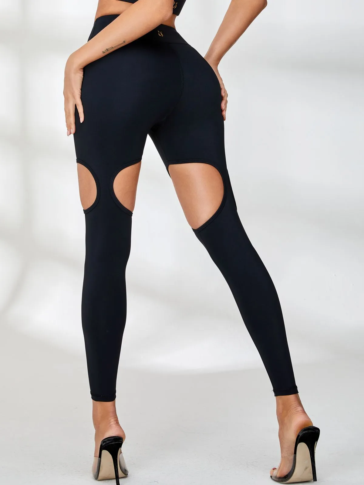 ZASUWA Female Unique Cutout High-rise Leggings
