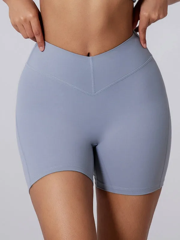 ZASUWA Female V Collar Backless V-shape Waist Hip-lift Short Tracksuit