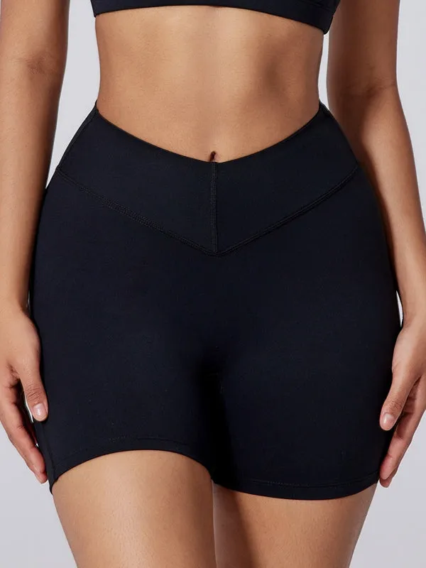 ZASUWA Female V Collar Backless V-shape Waist Hip-lift Short Tracksuit