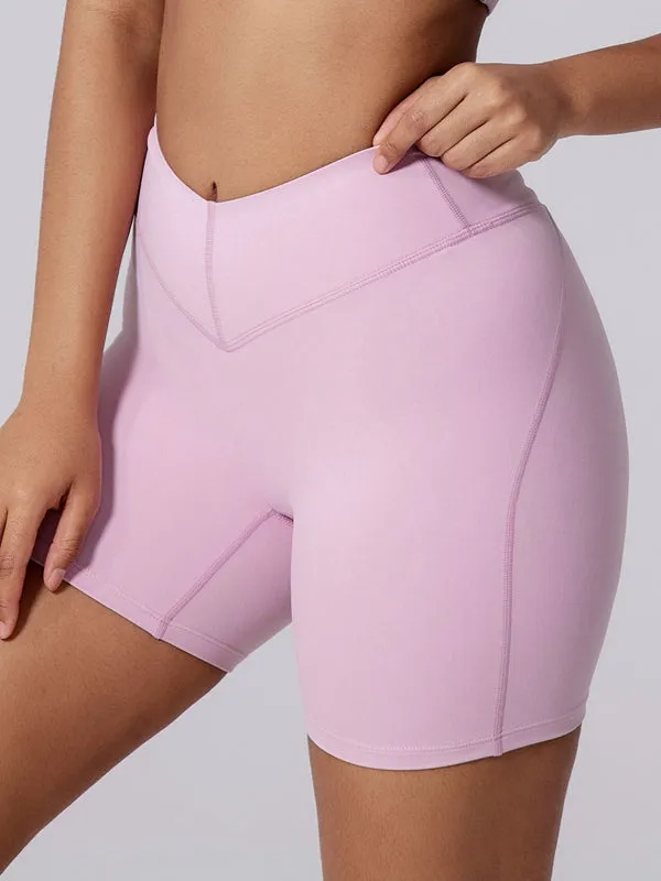 ZASUWA Female V Collar Backless V-shape Waist Hip-lift Short Tracksuit