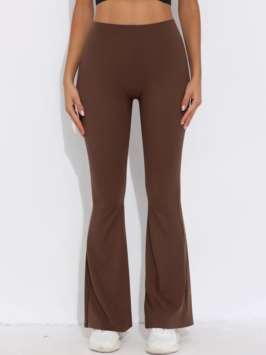 ZASUWA Female V-shaped Waist Scrunch Bum Quick-dry Flare Leggings