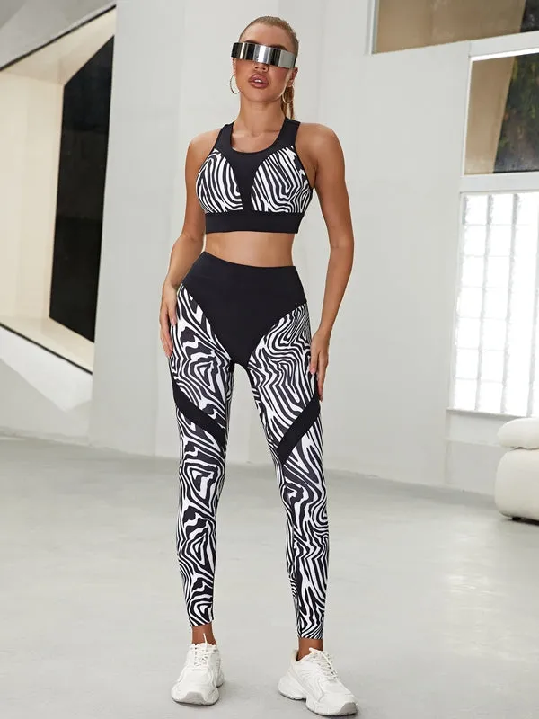 ?ZASUWA Female Zebra Pattern Push-Up Scrunch Bum Leggings