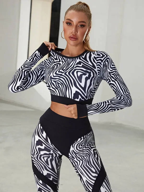 ?ZASUWA Female Zebra Pattern Push-Up Scrunch Bum Leggings