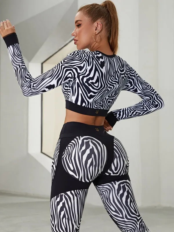 ?ZASUWA Female Zebra Pattern Push-Up Scrunch Bum Leggings