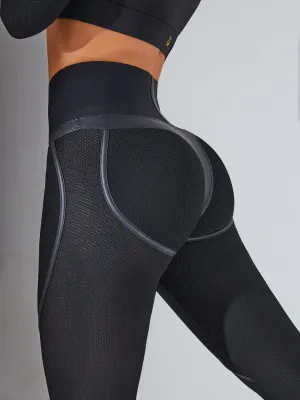?ZASUWA Fly Eye Contrast Color High-rise Hip-lift Leggings