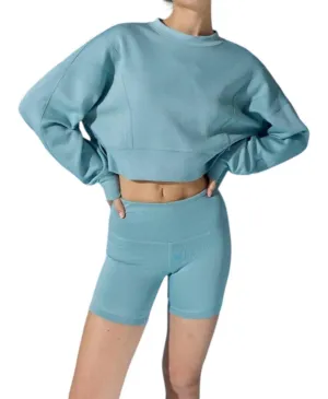 Zoey Biker Short Set In Blue